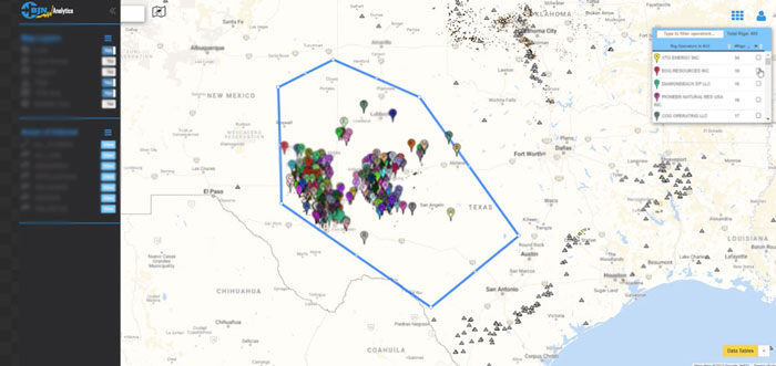 Wells Screenshot with Navigation bar for Mineral analytics